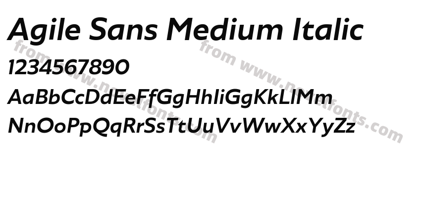 Agile Sans Medium ItalicPreview