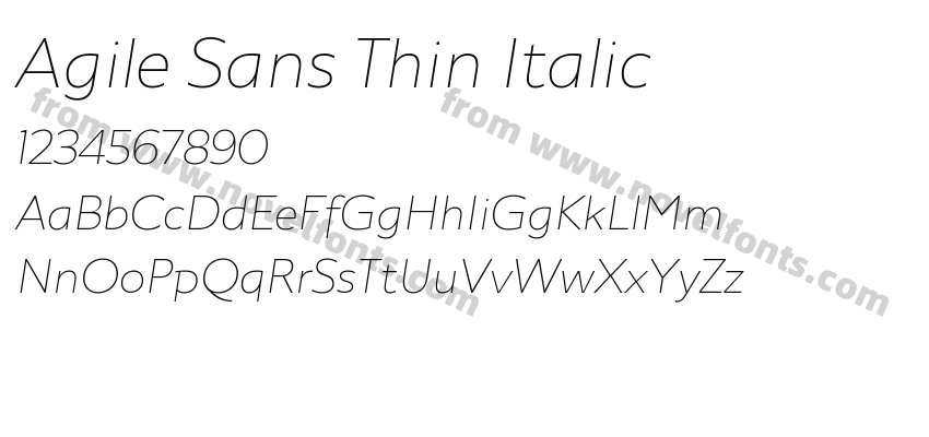Agile Sans Thin ItalicPreview