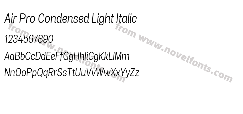 Air Pro Condensed Light ItalicPreview