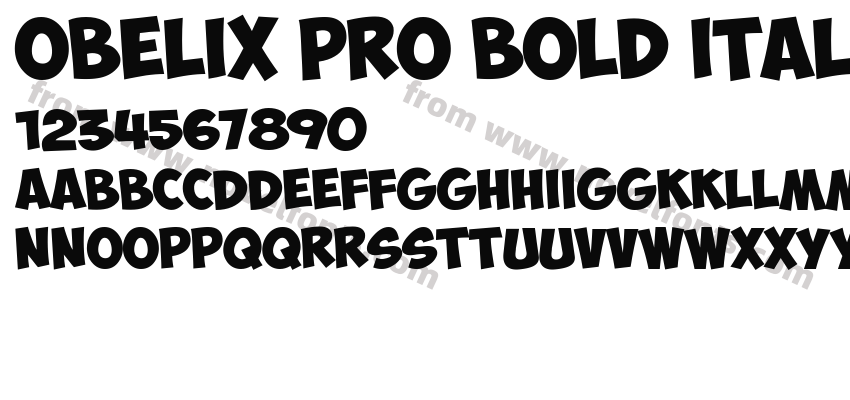 Obelix Pro Bold ItalicPreview