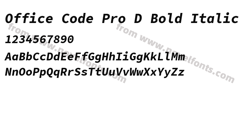 Office Code Pro D Bold ItalicPreview