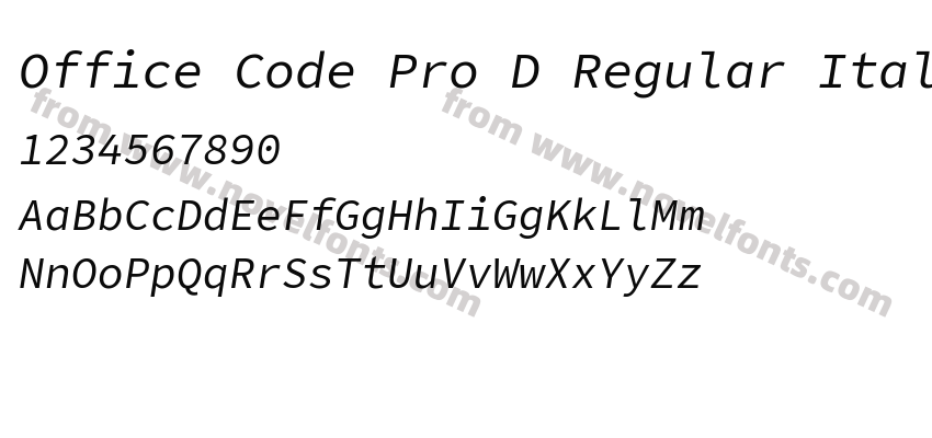 Office Code Pro D Regular ItalicPreview