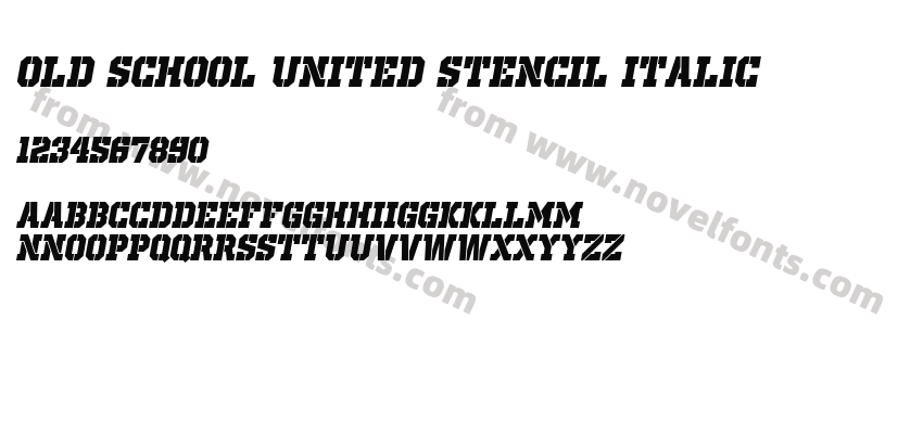 Old School United Stencil ItalicPreview