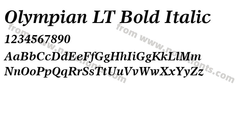 Olympian LT Bold ItalicPreview