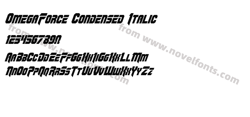 Omega Force Condensed ItalicPreview