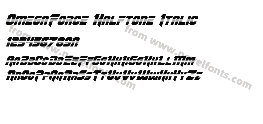 Omega Force Halftone ItalicPreview