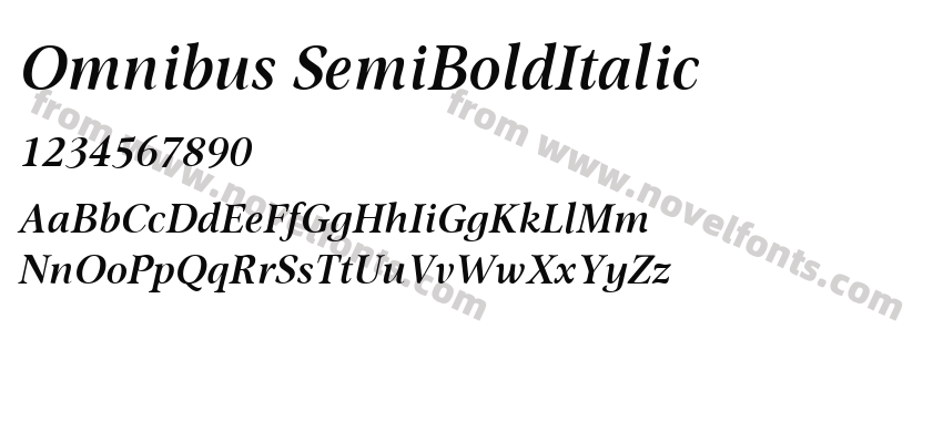 Omnibus SemiBoldItalicPreview