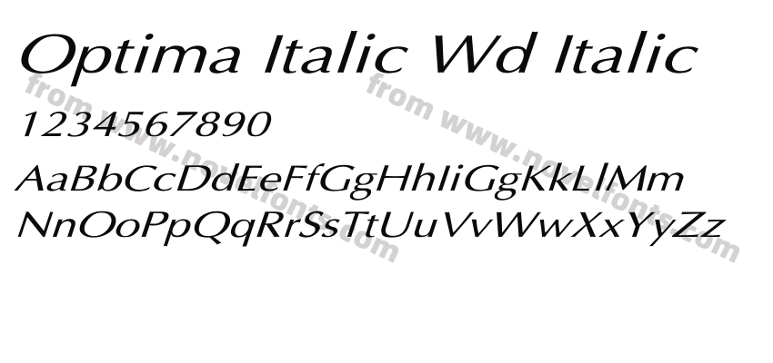 Optima Italic Wd ItalicPreview