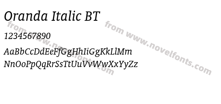 Oranda Italic BTPreview