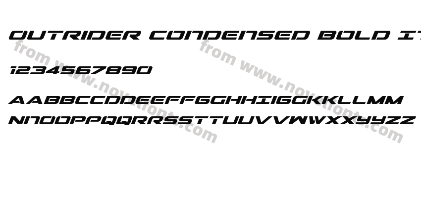 Outrider Condensed Bold ItalicPreview