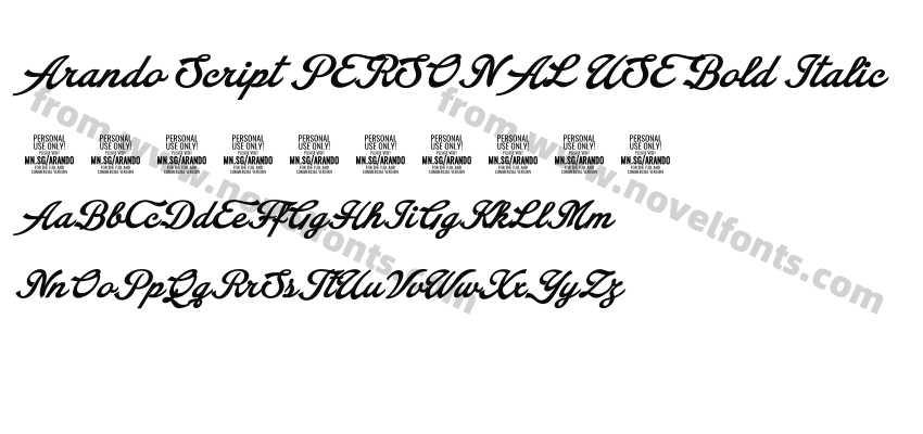 Arando Script PERSONAL USE Bold ItalicPreview