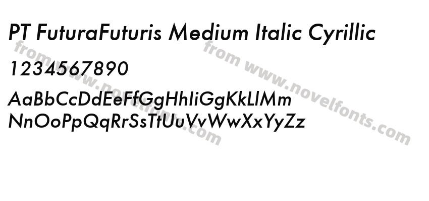 PT FuturaFuturis Medium Italic CyrillicPreview