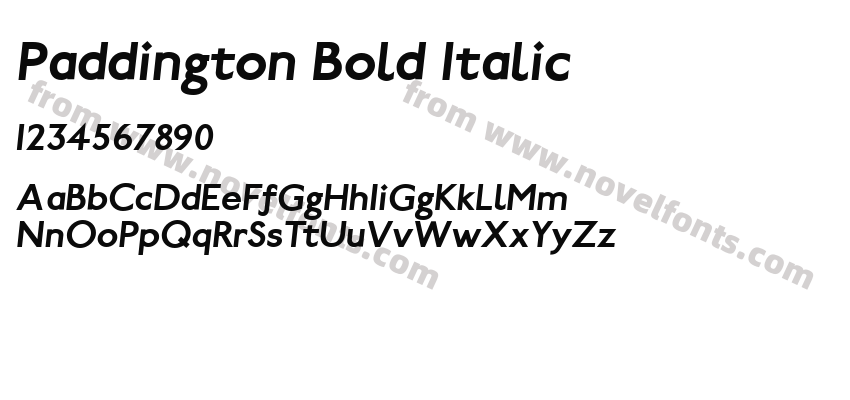 Paddington Bold ItalicPreview