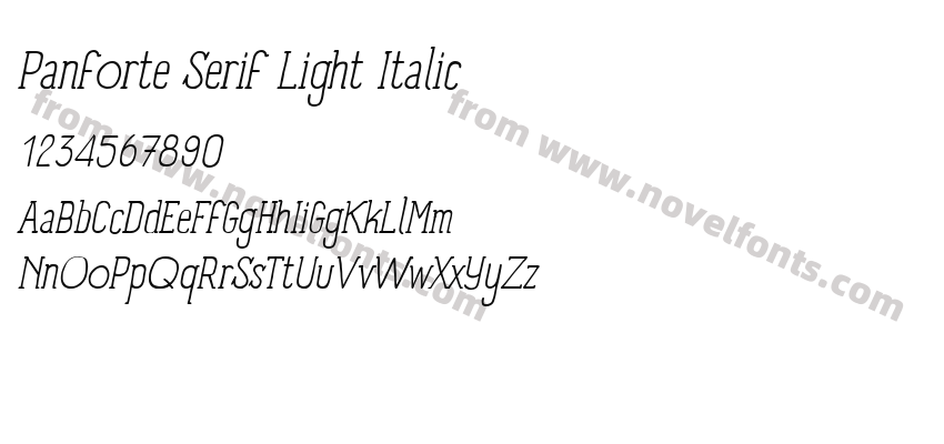 Panforte Serif Light ItalicPreview