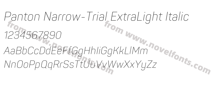 Panton Narrow-Trial ExtraLight ItalicPreview