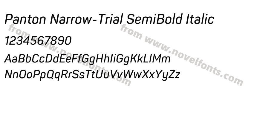 Panton Narrow-Trial SemiBold ItalicPreview