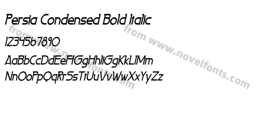 Persia Condensed Bold ItalicPreview