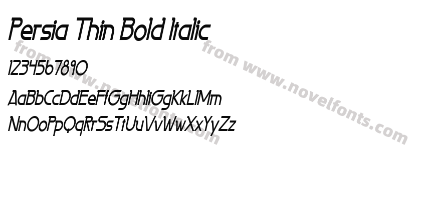 Persia Thin Bold ItalicPreview