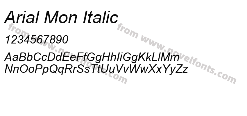 Arial Mon ItalicPreview