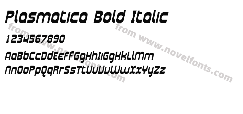 Plasmatica Bold ItalicPreview