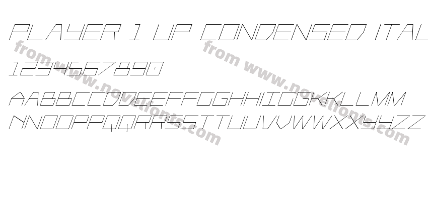 Player 1 Up Condensed ItalicPreview