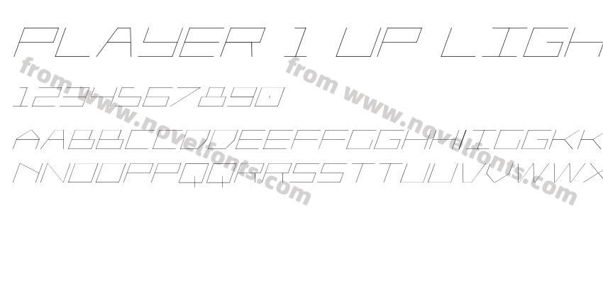 Player 1 Up Light ItalicPreview