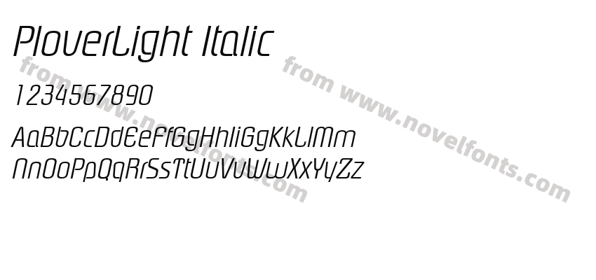 PloverLight ItalicPreview