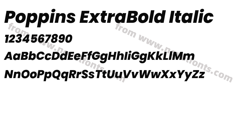 Poppins ExtraBold ItalicPreview