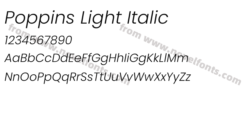 Poppins Light ItalicPreview