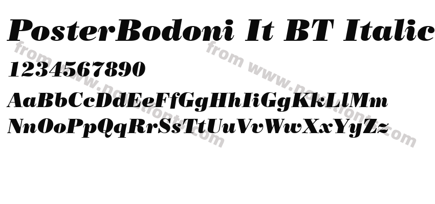 Poster Bodoni It BT ItalicPreview