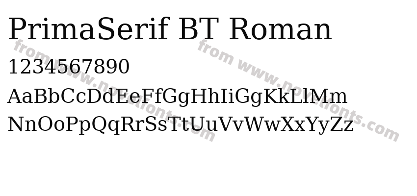 PrimaSerif BT RomanPreview