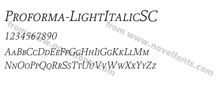 Proforma-LightItalicSCPreview