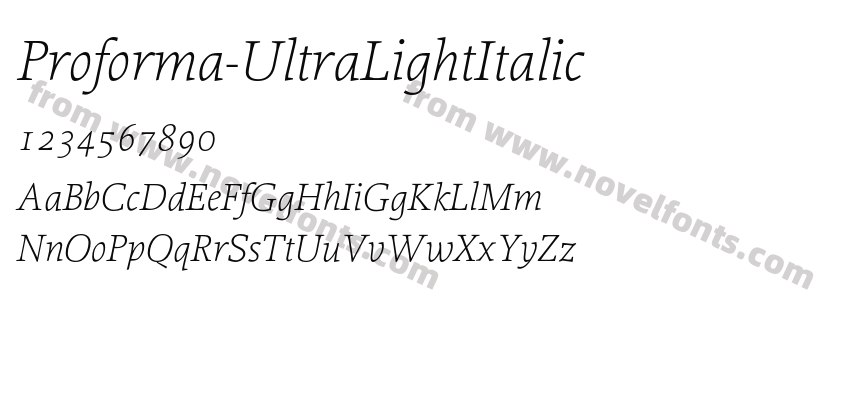 Proforma-UltraLightItalicPreview