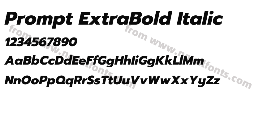 Prompt Extra Bold ItalicPreview