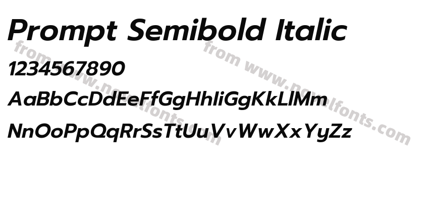 Prompt Semibold ItalicPreview