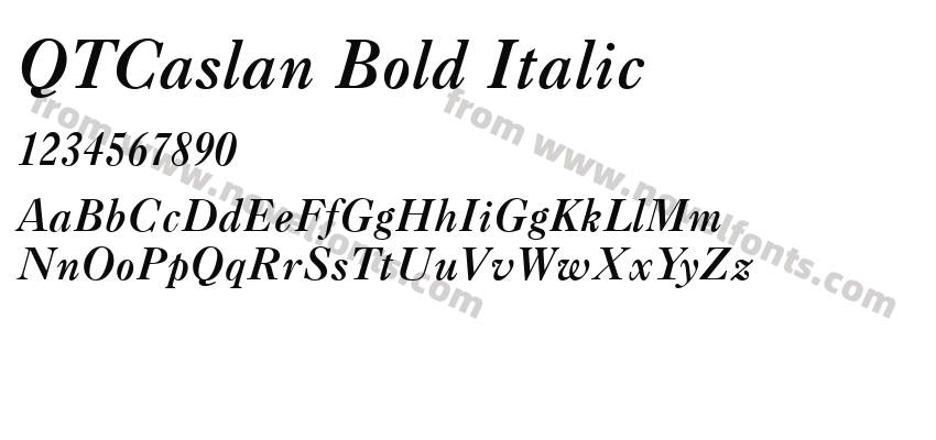 QTCaslan Bold ItalicPreview