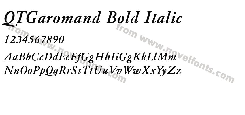 QTGaromand Bold ItalicPreview