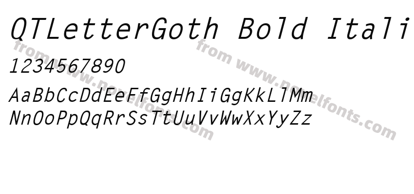 QT Letter Goth Bold ItalicPreview