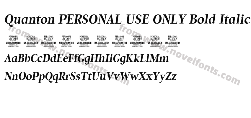 Quanton PERSONAL USE ONLY Bold ItalicPreview