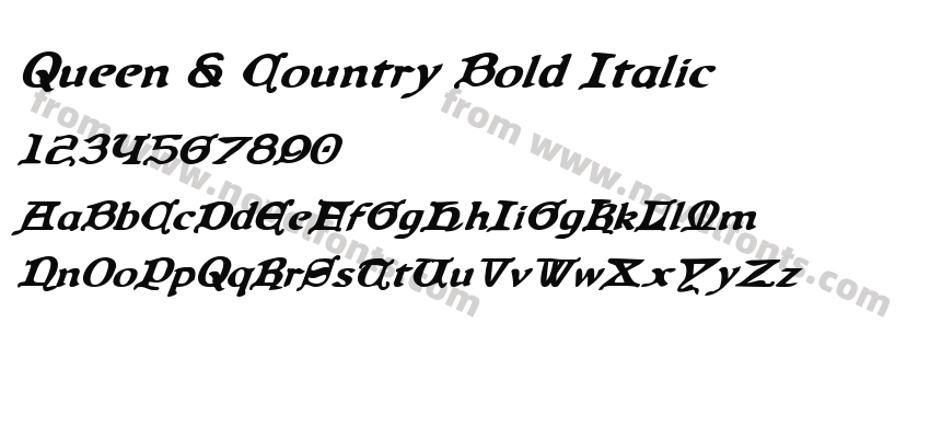 Queen & Country Bold ItalicPreview