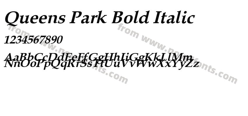 Queens Park Bold ItalicPreview