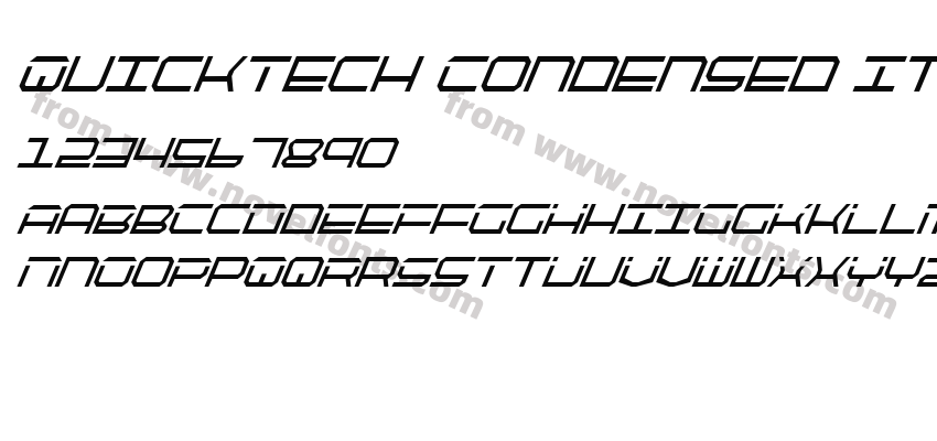 Quick Tech Condensed ItalicPreview