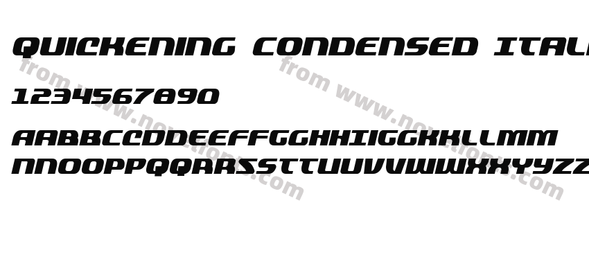 Quickening Condensed ItalicPreview