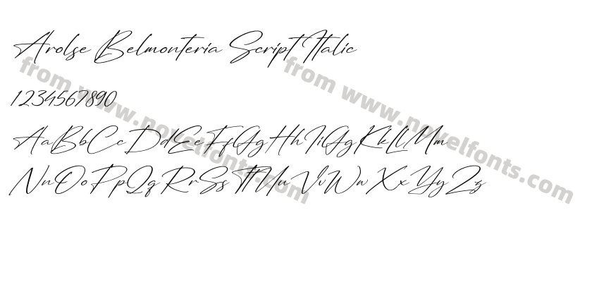 Arolse Belmonteria Script ItalicPreview