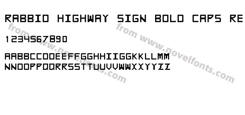 Rabbid Highway Sign Bold Caps RegularPreview