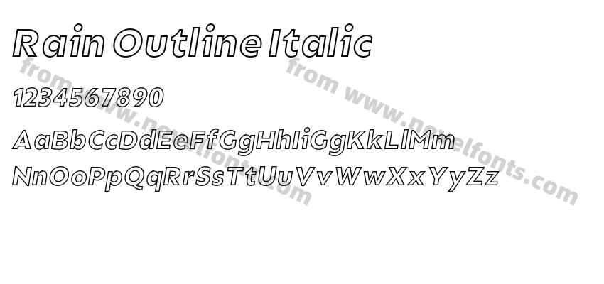 Rain Outline ItalicPreview