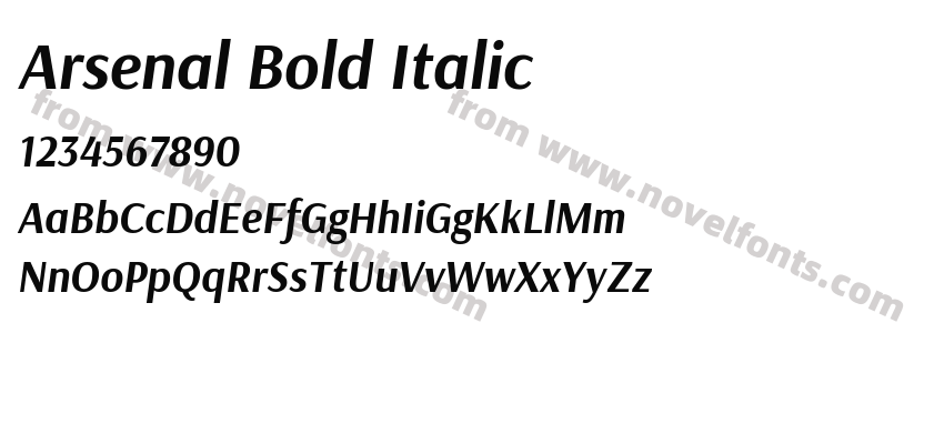 Arsenal Bold ItalicPreview