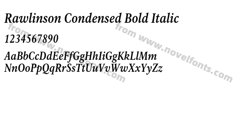 Rawlinson Condensed Bold ItalicPreview