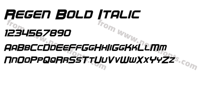 Regen Bold ItalicPreview