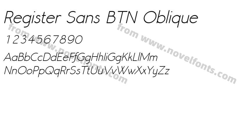 Register Sans BTN ObliquePreview